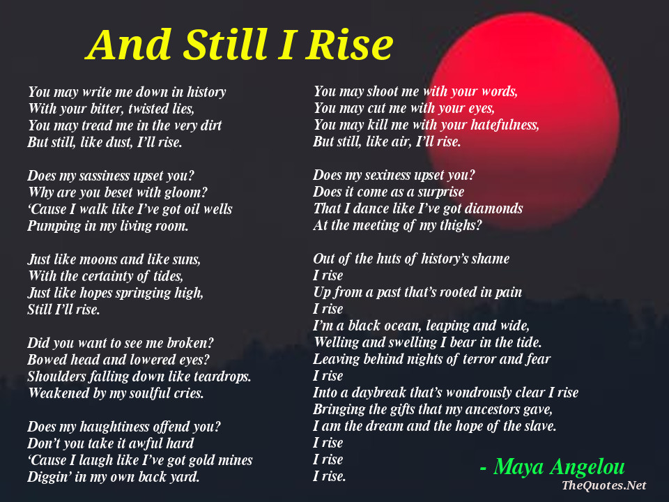 maya angelou poems still i rise