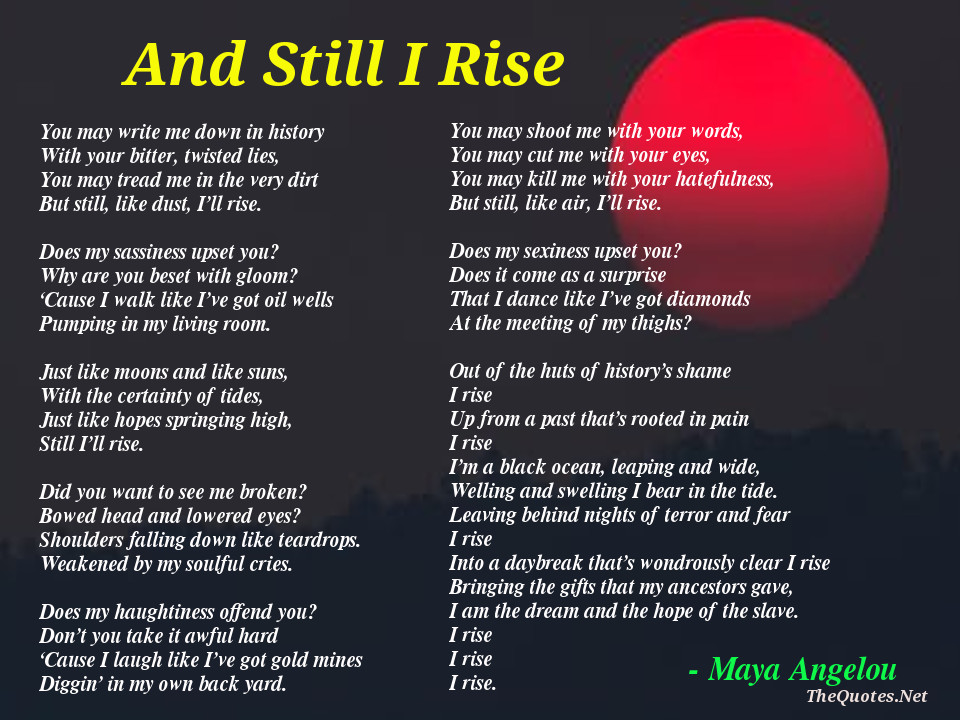 top 10 maya angelou poems