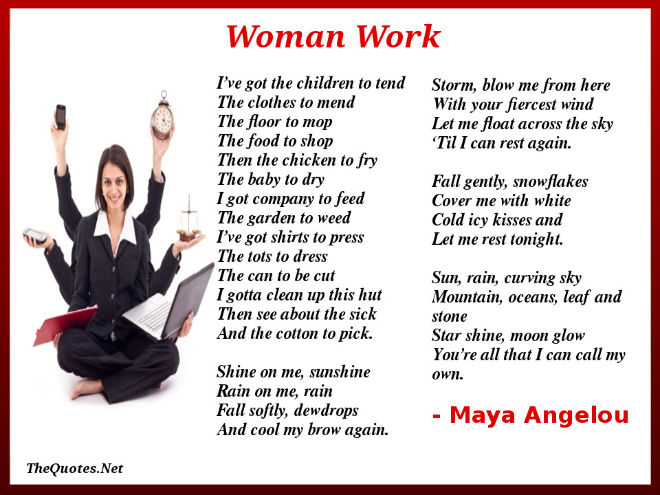 woman work maya angelou essay