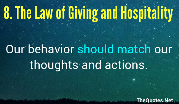 The Law of Giving and Hospitality